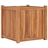 vidaXL Plantenbak verhoogd 50x50x50 cm massief teakhout