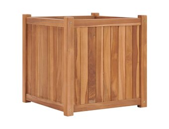 vidaXL Plantenbak verhoogd 50x50x50 cm massief teakhout