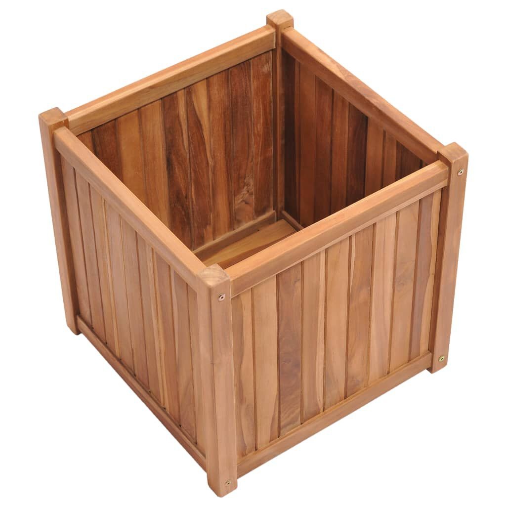 vidaXL Plantenbak verhoogd 50x50x50 cm massief teakhout