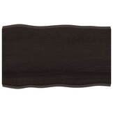 vidaXL Tafelblad natuurlijke rand 100x60x(2-4)cm eikenhout donkerbruin