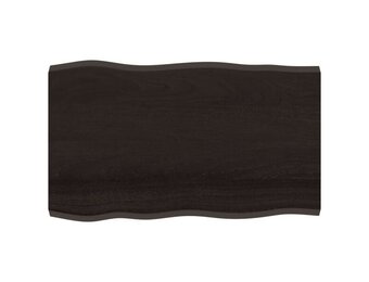 vidaXL Tafelblad natuurlijke rand 100x60x(2-4)cm eikenhout donkerbruin
