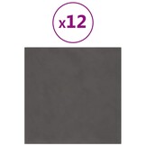 vidaXL Wandpanelen 12 st 1,08 m² 30x30 cm fluweel donkergrijs