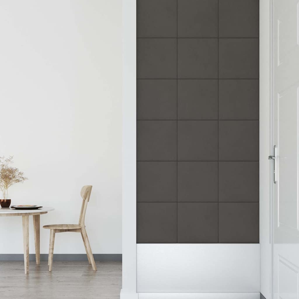 vidaXL Wandpanelen 12 st 1,08 m² 30x30 cm fluweel donkergrijs