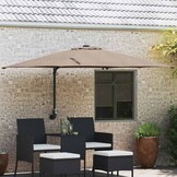 vidaXL Tuinparasol 248,5 x 247,5 x 160 cm Polyester en staal Taupe