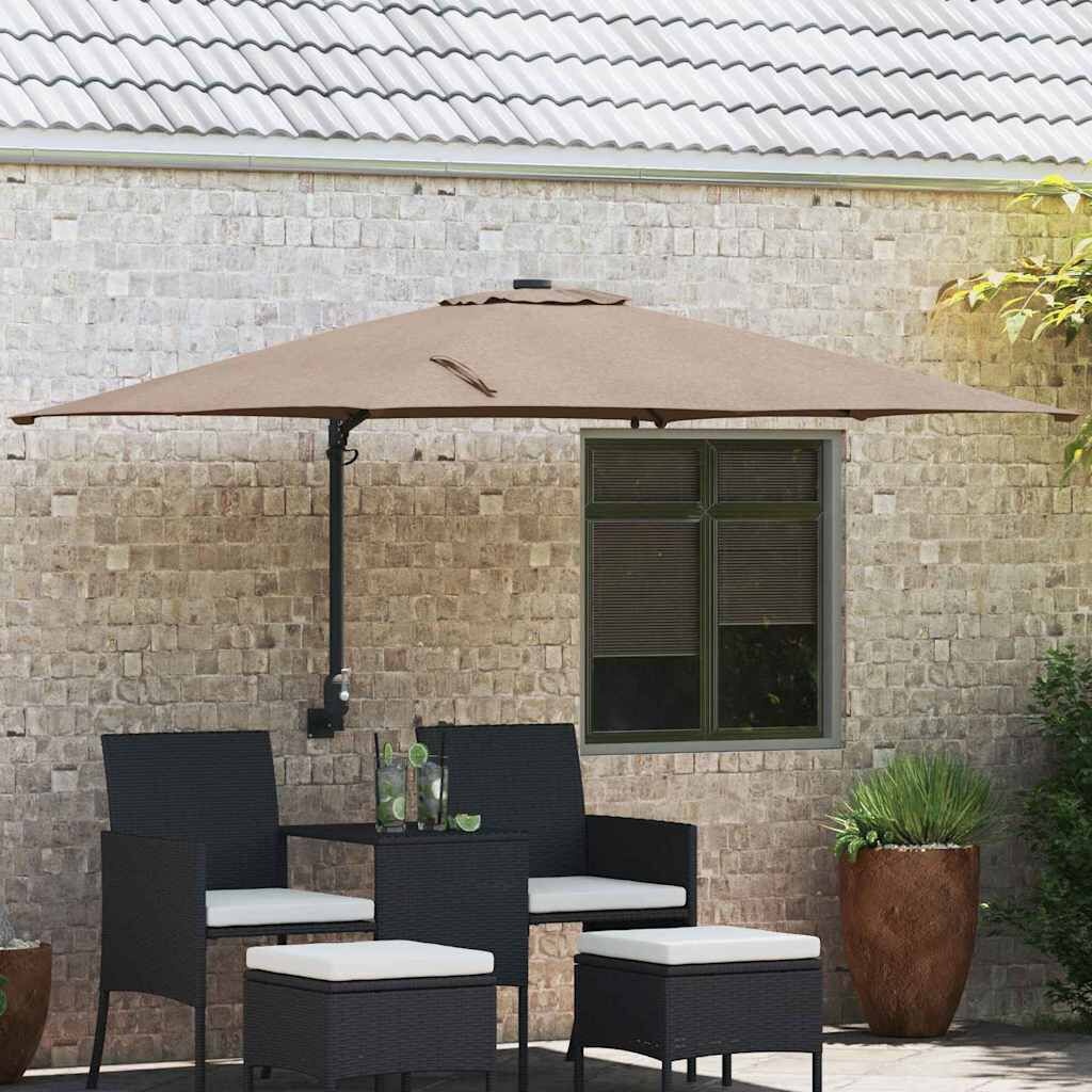vidaXL Tuinparasol 248,5 x 247,5 x 160 cm Polyester en staal Taupe