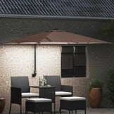 Taupe Tuinparasol 248.5 cm met LED - 61% Korting