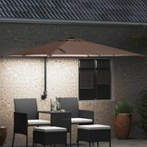 vidaXL Tuinparasol 248,5 x 247,5 x 160 cm Polyester en staal Taupe