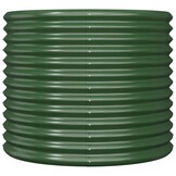 vidaXL Plantenbak 80x80x68 cm gepoedercoat staal groen