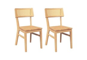 vidaXL Eetkamerstoelen 2 stuks Massief Hout Naturel 41% Korting