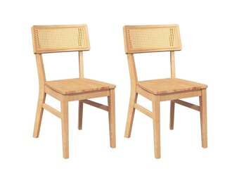 vidaXL Eetkamerstoelen 2 st massief hout rubber
