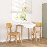 vidaXL Eetkamerstoelen 2 st massief hout rubber