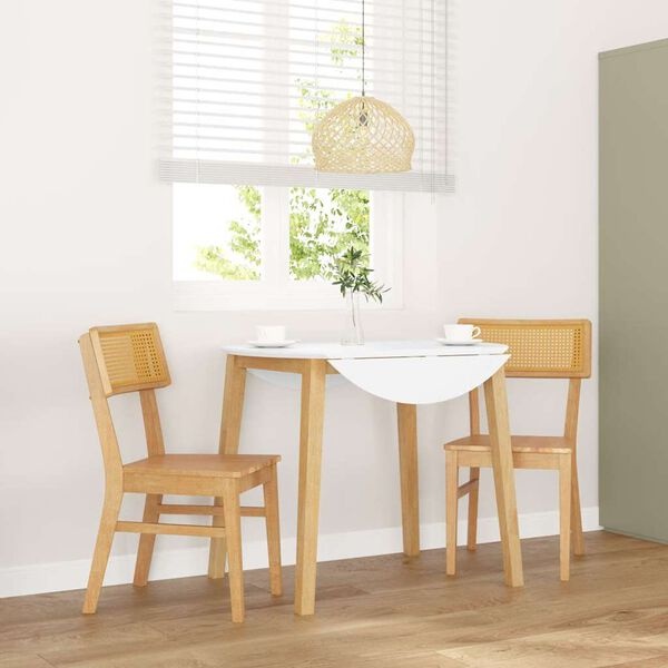 vidaXL Eetkamerstoelen 2 st massief hout rubber