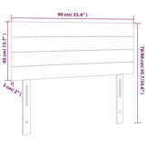 vidaXL Hoofdbord 90x5x78/88 cm fluweel donkergrijs
