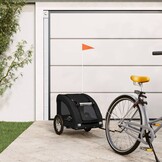 vidaXL Hondenfietstrailer oxford stof en ijzer zwart