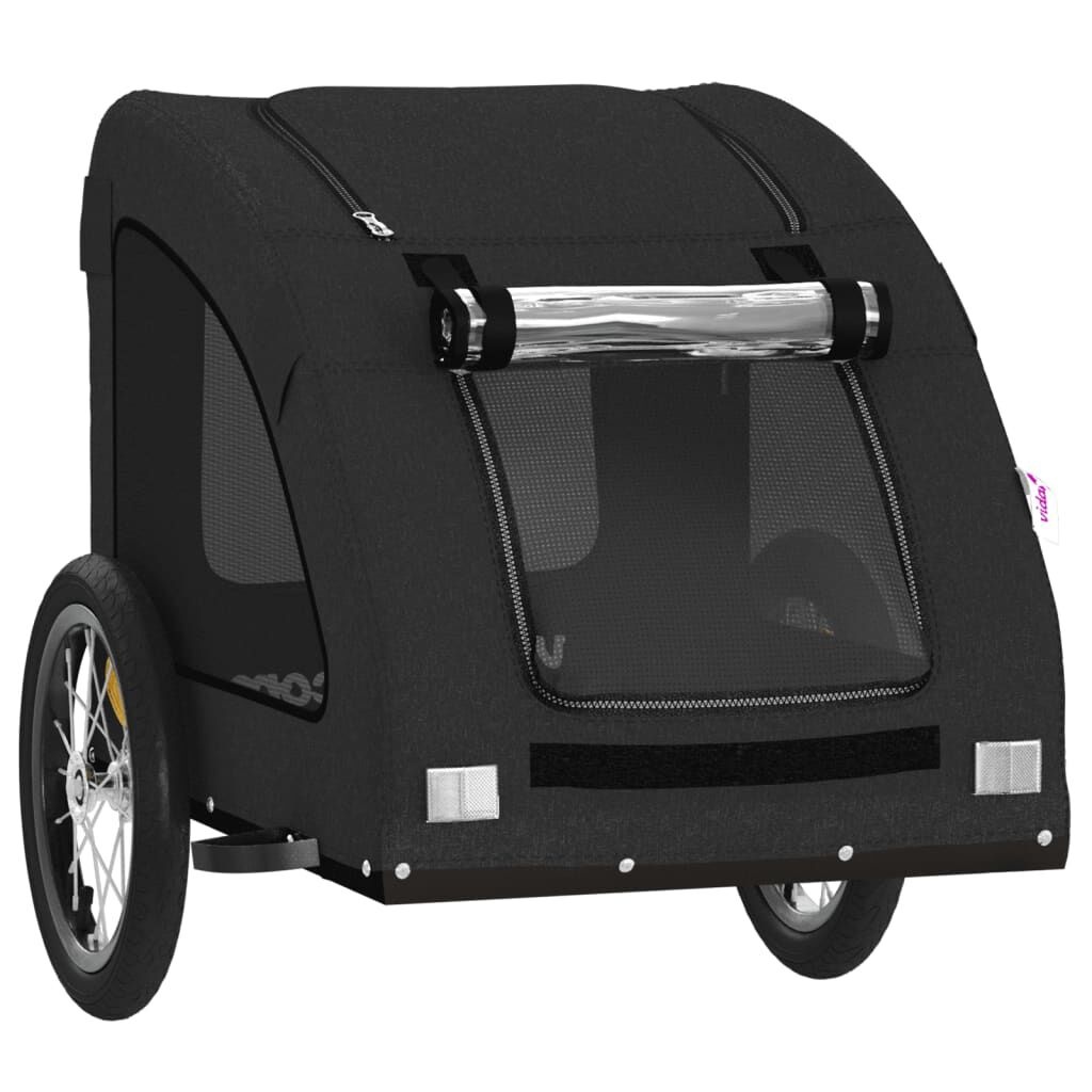 vidaXL Hondenfietstrailer oxford stof en ijzer zwart