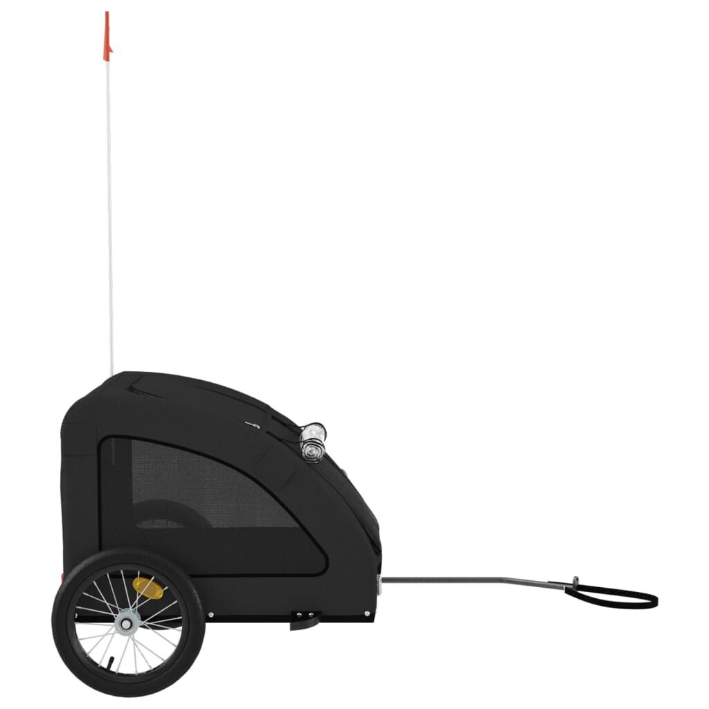 vidaXL Hondenfietstrailer oxford stof en ijzer zwart
