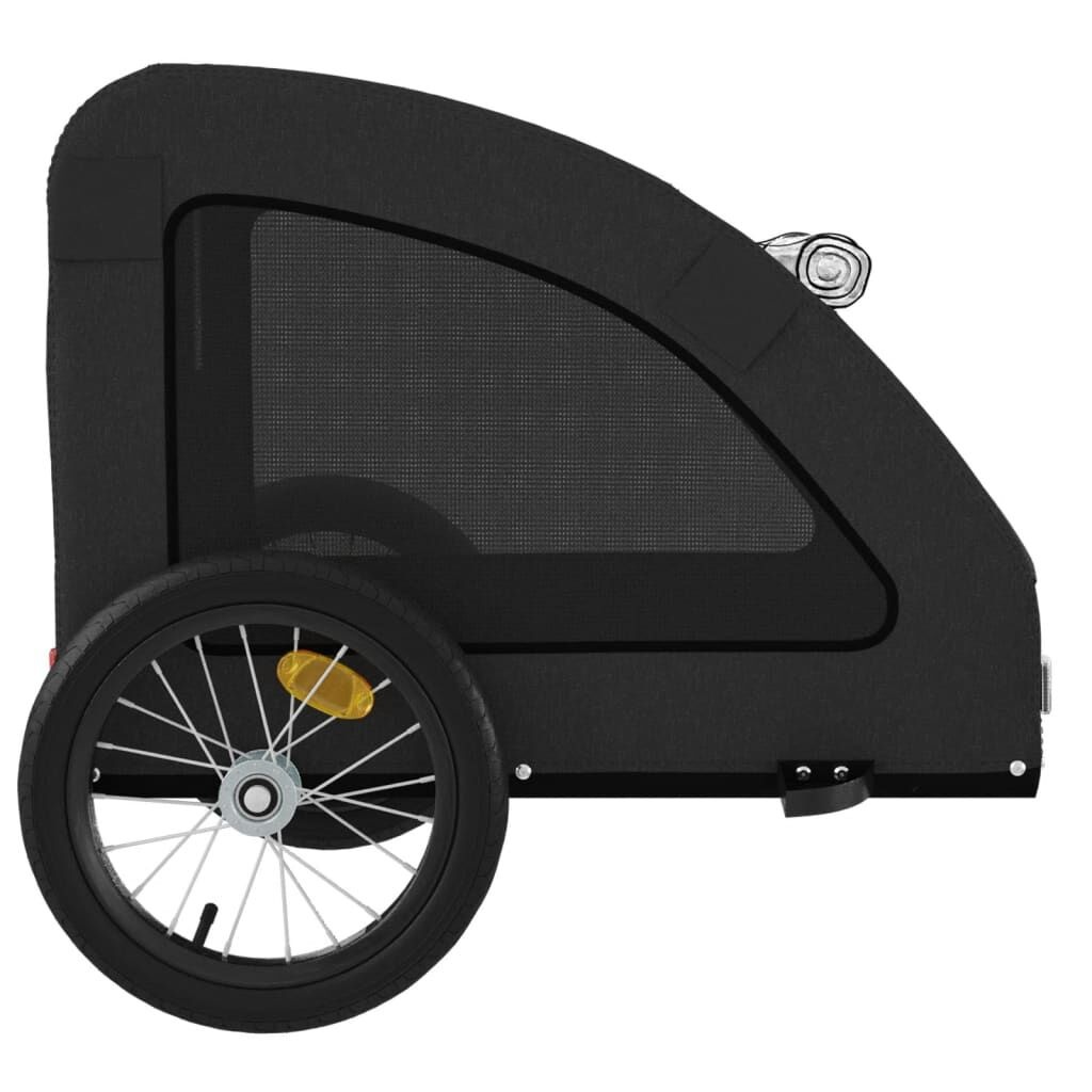 vidaXL Hondenfietstrailer oxford stof en ijzer zwart