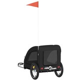 vidaXL Hondenfietstrailer oxford stof en ijzer zwart