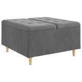 vidaXL Ottoman met Opbergruimte Donkergrijs 80 x 80 x 45 cm Fluweel