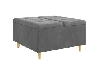 vidaXL Ottoman met Opbergruimte Donkergrijs 80 x 80 x 45 cm Fluweel