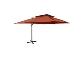 Zwevende parasol dubbel rood 400x300 cm - 35% Korting