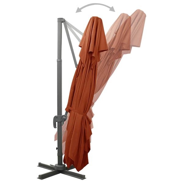 vidaXL Zwevende parasol met dubbele bovenkant terracotta 400x300 cm