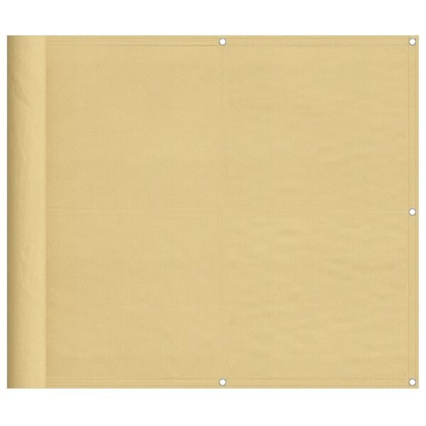 vidaXL Balkonscherm 90x600 cm 100% oxford polyester zandkleurig