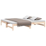 vidaXL Slaapbank uitschuifbaar massief grenenhout 2x(75x190) cm