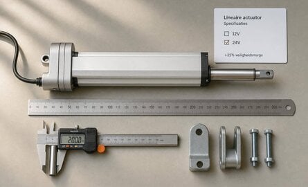 Lineaire actuator kiezen: kracht, slaglengte en spanning berekenen