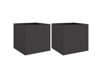 vidaXL Plantenbakken 2 st 42x40x39 cm staal zwart