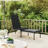 Verstelbaar Ligbed met Voetensteun - Polyetheen Rattan Grijs - 60% Korting