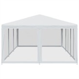 vidaXL Partytent met 10 mesh zijwanden 6x4 m HDPE wit