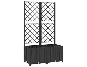 vidaXL Plantenbak met latwerk 80x40x136 cm polypropeen zwart