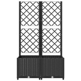 vidaXL Plantenbak met latwerk 80x40x136 cm polypropeen zwart