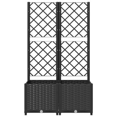 vidaXL Plantenbak met latwerk 80x40x136 cm polypropeen zwart
