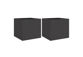 Plantenbakken Staal 2 stuks Zwart 32x30x29 cm - 29% Korting