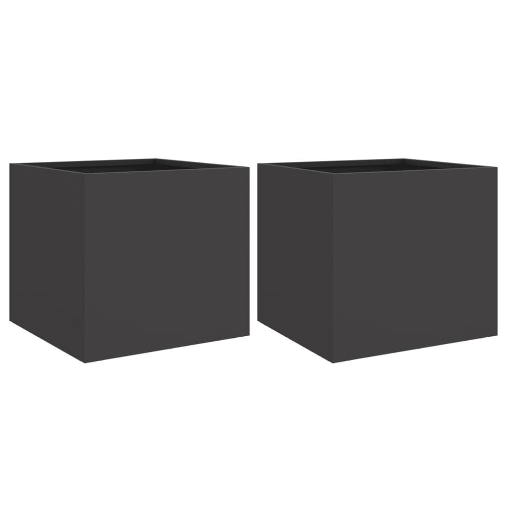 vidaXL Plantenbakken 2 st 32x30x29 cm staal zwart