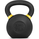 Yes4All Kettlebell van gietijzer met poedercoating, enkelvoudig, geel, 32 kg, krachttraining, kettlebells, gewichtenset voor training van het hele lichaam, thuisgym
