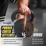 Yes4All Kettlebell van gietijzer met poedercoating, enkelvoudig, geel, 32 kg, krachttraining, kettlebells, gewichtenset voor training van het hele lichaam, thuisgym