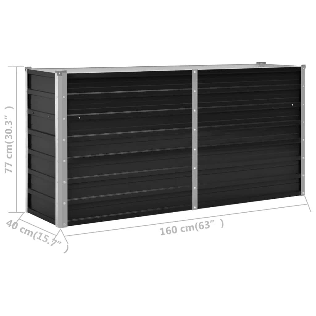 vidaXL Plantenbak verhoogd 160x40x77 cm gegalvaniseerd staal antraciet