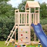 vidaXL Speelhuis 52,5x110,5x214 cm massief grenenhout