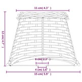 vidaXL Lampenkap Ø15x12 cm wicker bruin