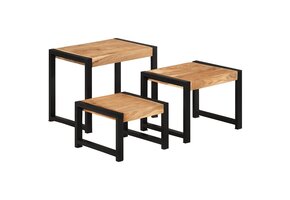 vidaXL Tafeltjesset Massief Hout 3 stuks - 35% Korting!
