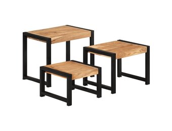 vidaXL Tafeltjesset 3 st massief hout