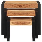 vidaXL Tafeltjesset 3 st massief hout