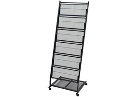 Tijdschriftenrek met 6 planken - Zwart - 54% Korting