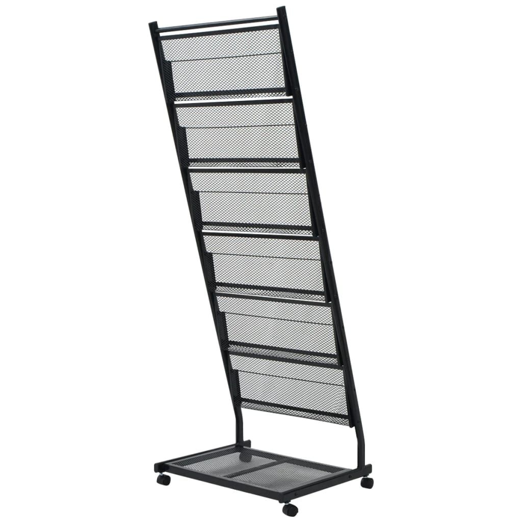 Tijdschriftenrek met 6 planken - Zwart - 54% Korting