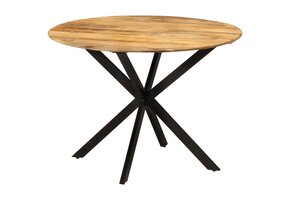 Eettafel Ø110x78 cm massief mangohout en staal - 35% korting
