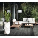 Bloempot met Verlichting - Monumo Asti - Wit - 29x29x78cm - 52% Korting