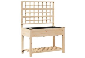 XL Houten Bloempot met Trellis & Plank Beige 115x60.5x153cm - 34% Korting!